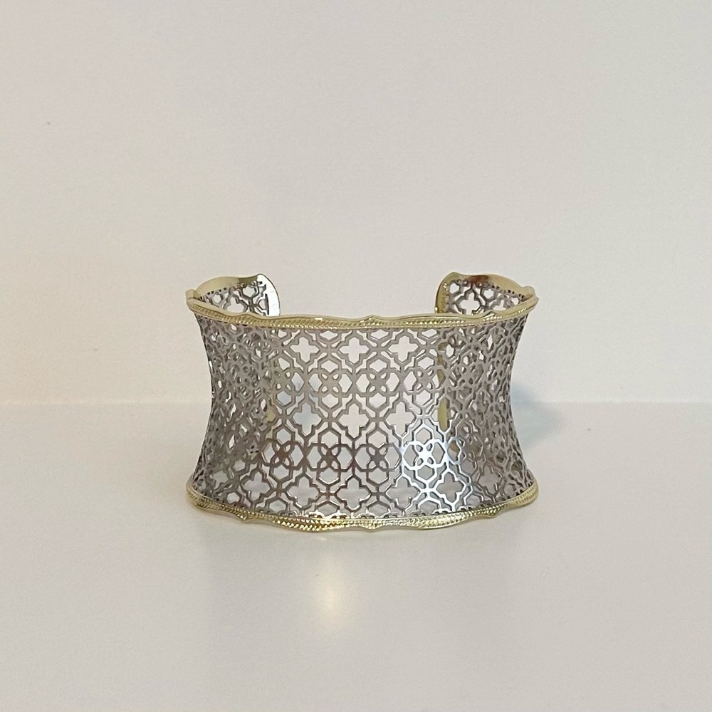 Kendra Scott Candice Filigree Silver/Gold Toned Cuff Bracelet